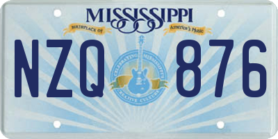 MS license plate NZQ876
