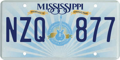 MS license plate NZQ877