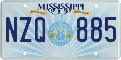 MS license plate NZQ885