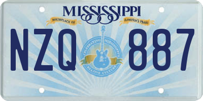 MS license plate NZQ887