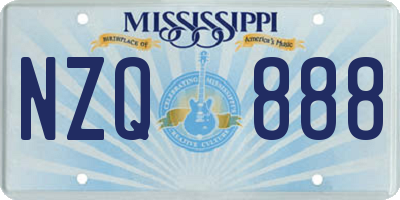 MS license plate NZQ888