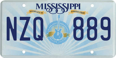MS license plate NZQ889
