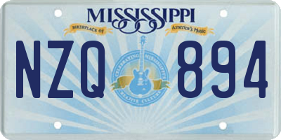 MS license plate NZQ894