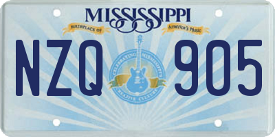 MS license plate NZQ905