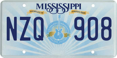 MS license plate NZQ908