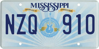 MS license plate NZQ910