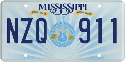 MS license plate NZQ911