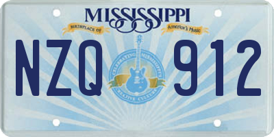 MS license plate NZQ912
