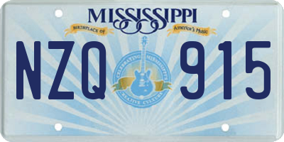 MS license plate NZQ915