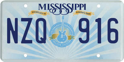 MS license plate NZQ916