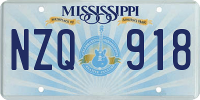 MS license plate NZQ918