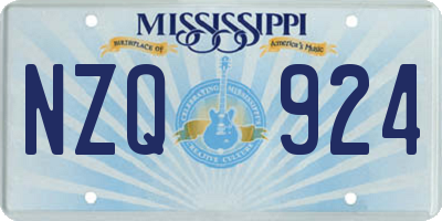 MS license plate NZQ924