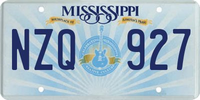 MS license plate NZQ927