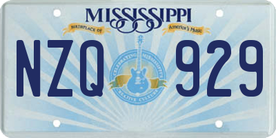 MS license plate NZQ929