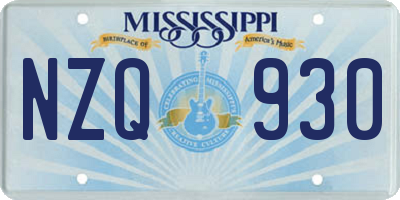 MS license plate NZQ930