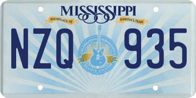 MS license plate NZQ935