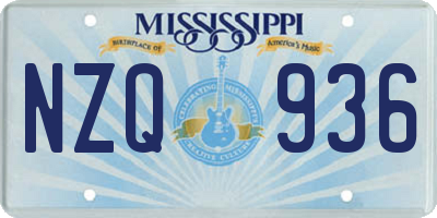 MS license plate NZQ936