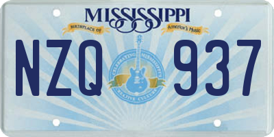 MS license plate NZQ937
