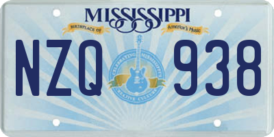 MS license plate NZQ938
