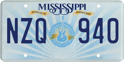 MS license plate NZQ940