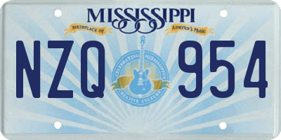 MS license plate NZQ954