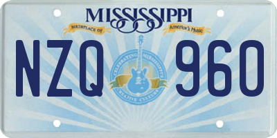 MS license plate NZQ960