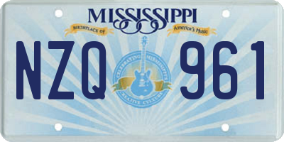 MS license plate NZQ961