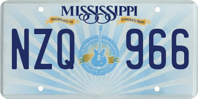 MS license plate NZQ966