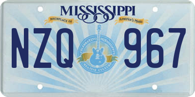 MS license plate NZQ967
