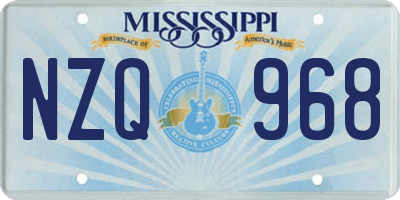 MS license plate NZQ968