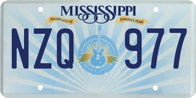 MS license plate NZQ977