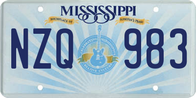 MS license plate NZQ983