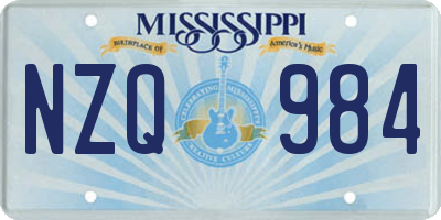 MS license plate NZQ984
