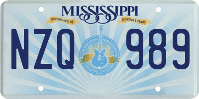 MS license plate NZQ989
