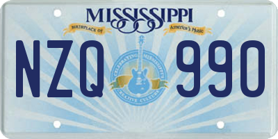 MS license plate NZQ990
