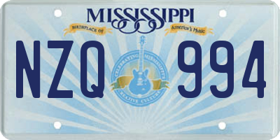 MS license plate NZQ994