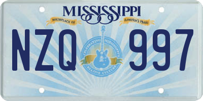 MS license plate NZQ997