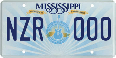 MS license plate NZR000