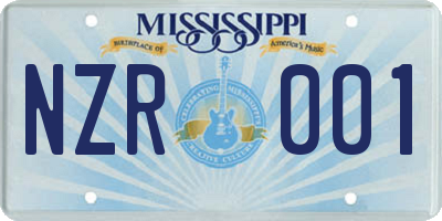 MS license plate NZR001
