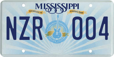 MS license plate NZR004