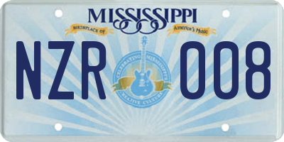 MS license plate NZR008
