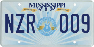 MS license plate NZR009