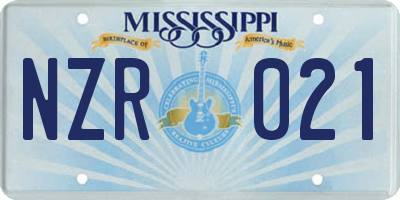 MS license plate NZR021