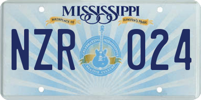 MS license plate NZR024