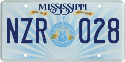 MS license plate NZR028