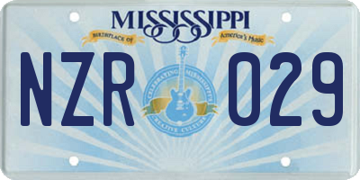 MS license plate NZR029