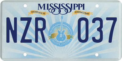 MS license plate NZR037