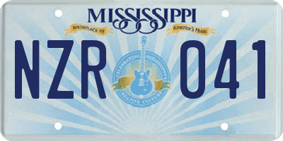 MS license plate NZR041