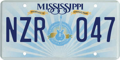 MS license plate NZR047