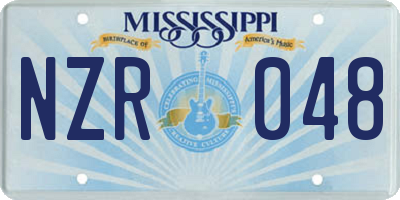 MS license plate NZR048